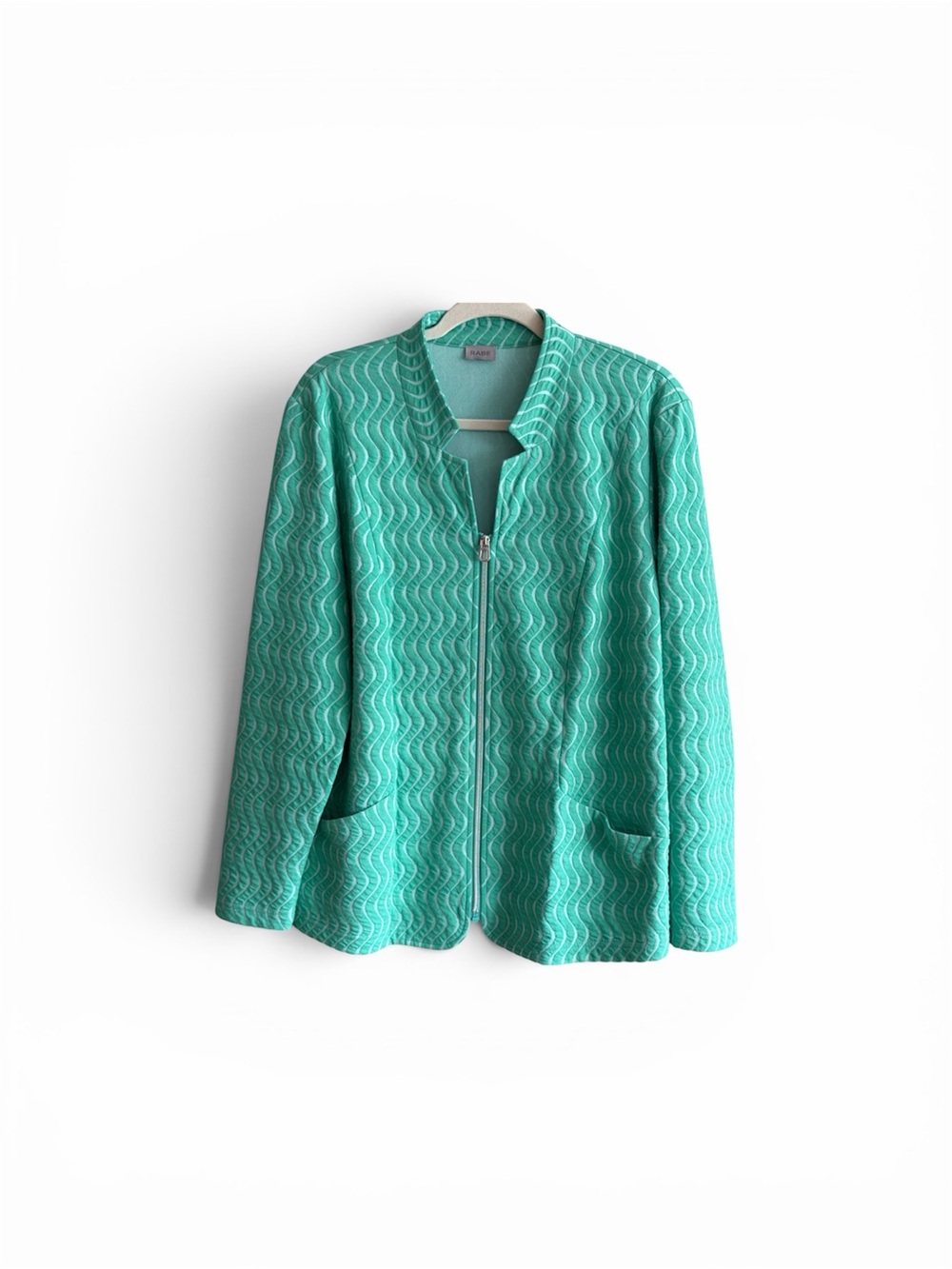 Rabe Wavy Print Zipped Jacket Torquoise